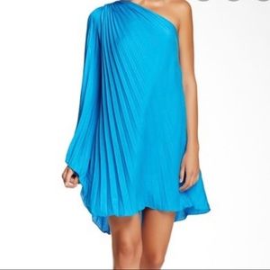 Halston Heritage pleated one shoulder dress